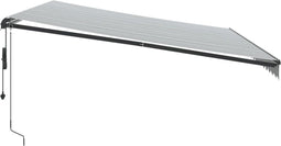 vidaXL - Luifel - automatisch - uittrekbaar - LED - 500x300 - cm - antraciet - en - wit
