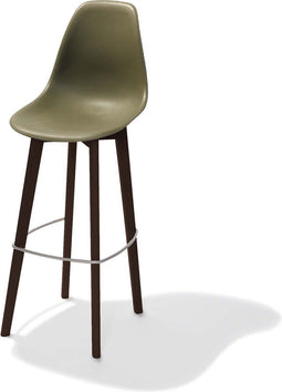 Keeve Stapelbare barkruk groen, berkenhouten frame en kunststof zitting - SET VAN 4