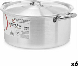 Kookpot met Deksel Zilverkleurig Aluminium 8 L (6 Stuks)