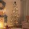vidaXL - Kerstdecoratie - kerstboom - 215 - cm - metaal - zwart
