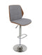 Kruk Home ESPRIT - Kruk - Modern ontwerp - Bruin Grijs Zilverkleurig Walnoot 50 x 52 x 121 cm