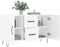 vidaXL - Dressoir - 100x36x60 - cm - bewerkt - hout - hoogglans - wit
