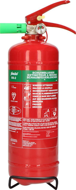 Alecto BS-2 - Schuimblusser 2 liter - Brandklasse AB - Rood - Inclusief Ophangbeugel