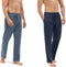 Milanoro - Set van 2 katoenen pyjamabroeken - Elastische tailleband - Navy / Blauw effen (2 stuks)
