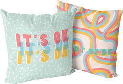Kussenhoes HappyFriday Aware Okay Multicolour 50 x 50 cm 2 Onderdelen