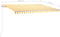 vidaXL - Luifel - automatisch - met - LED - en - windsensor - 450x300 - cm - geel - en - wit