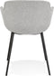 Alterego Riga - Grijs Stof - Met Armleuningen - 59x54x80cm