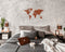 MiMi Innovations® Exclusieve Houten Wereldkaart - Muurdecoratie - Wanddecoratie - Muursticker - 130x78 cm/51.2x30.8 inch - Sapele