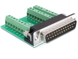 Delock Adapter Sub-D 25 pin male - Terminal Block 27 pin - Groen Zilver Zwart
