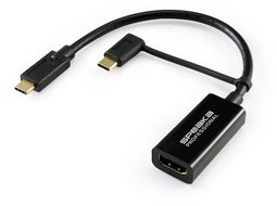 SpeaKa Professional SP-9015340 - HDMI Adapterkabel - 1x HDMI-bus 1x USB-C - Zwart (15 cm)