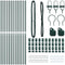 vidaXL - Tuinpalen - 13 - stuks - Groen - Ø32 - mm - 190 - cm - Gecoat - Staal