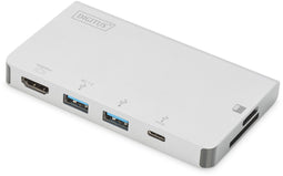 Digitus DA-70867 - USB-C Multiport Travel Dock - 6 poorten HDMI 4K - Aluminium
