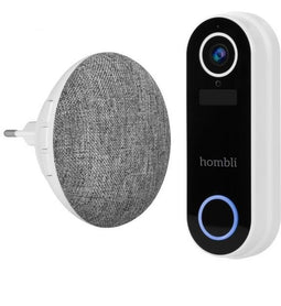 Hombli Smart Doorbell 2 - Slimme Deurbel met Chime 2 - Draadloos en Oplaadbaar - Wit (2 stuks)