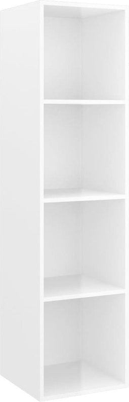 vidaXL - Tv-wandmeubel - 37x37x142,5 - cm - bewerkt - hout - hoogglans - wit
