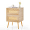 Rotan Nachtkastje - Mid-Century Modern - 2 Laden - 40 x 35 x 50 cm