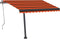 vidaXL - Luifel - handmatig - uittrekbaar - met - LED - 350x250 - cm - oranje - en - bruin