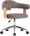 vidaXL - Eetkamerstoel - draaibaar - gebogen - hout - en - stof - taupe