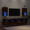 vidaXL - Tv-meubelen - 2 - st - LED-verlichting - 30,5x30x60 - cm - gerookt - eiken
