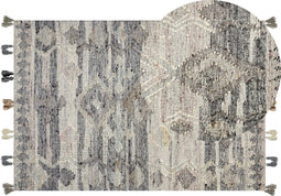 Beliani ARATASHEN - Kelim vloerkleed - Grijs - Wol