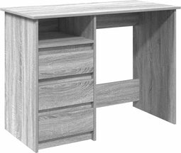 vidaXL - Bureau - 102x50x75 - cm - bewerkt - hout - grijs - sonoma - eikenkleurig