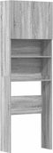 vidaXL - Wasmachinekast - 64x24x190 - cm - bewerkt - hout - grijs - sonoma - eikenkl