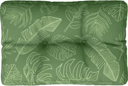 vidaXL - Palletkussen - bladpatroon - 50x40x12 - cm - stof