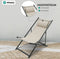 Niceey Ligstoel Opvouwbaar met Hoofdsteun - Strandstoel Inklapbaar - Campingstoel - Strandstoel - Tuin - Beige