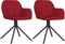 vidaXL - Eetkamerstoelen - draaibaar - 2 - st - fluweel - wijnrood