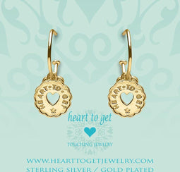 Heart to Get - 925 Sterling Zilveren Goudkleurige Bohemian Coin Heart Oorbellen - Goud