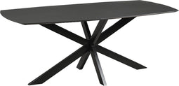 Old Inn - Eetkamertafel Mango Deens ovaal Zwart 240x100cm met Spinpoot