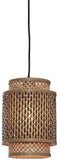 GOOD&MOJO Hanglamp Bhutan - Bamboe/Zwart - Ø18x25cm - - Hanglampen Eetkamer, Slaapkamer, Woonkamer