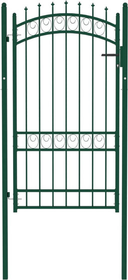 vidaXL - Poort - met - speerpunten - 100x175 - cm - staal - groen