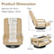 Coast Opklapbare Vloerstoel - 6-voudig Verstelbaar - 360° Draaibaar - Beige - 55 x 61-87 x 75 cm