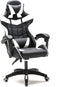 VDD Gaming - Game stoel - Gaming - Bureaustoel - Met Nekkussen & Verstelbaar Rugkussen -Silicone Game Stoel - Draaistoel - Zwart/ Grijs