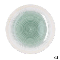 Quid Velvet - Eetbord - Stapelbaar Geschikt voor afwasmachine en magnetron - Groen Ø 27 cm (12 Stuks)