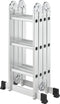 Hosel Multifunctionele vouwladder 4 in 1 - 3.6M - Aluminium - Zilver zwart
