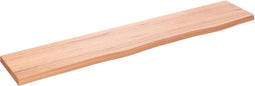 vidaXL - Wandschap - 100x20x2 - cm - behandeld - massief - eikenhout - lichtbruin