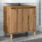vidaXL - Wastafelkast - 58x33x60 - cm - bewerkt - hout - artisanaal - eikenkleur