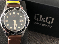 Horloge Heren Q&Q A172J312Y Bruin Zwart (Ø 43 mm)