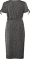Fiona - Midi-jurk - Ribgeweven met V-hals en hoge splits - Zwart en zand