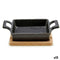 Casseroleschaal om tapa's te serveren Kinvara 1277SJ4810 Bruin Zwart Bamboe Ijzer 19 x 5 x 14 cm (12 Stuks)