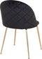 House Nordic Geneve Eetkamerstoel Velvet - Zwart Messing - Set van 2
