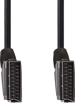 Nedis SCART-Kabel - SCART Male - SCART Male - Vernikkeld - 480p - 1.50 m - Rond - PVC - Zwart - Label