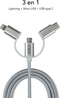 SUBBLIM SUB-CHG-4CC001 - Universele USB-Autolader 2xUSB 2.4A + Kabel 3 in 1 - Zilver