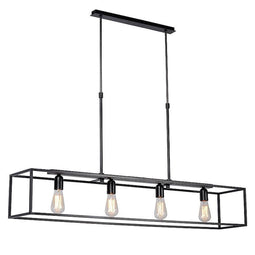 Atmooz - Hanglamp Dixon 125 - Industrieel - Woonkamer / Slaapkamer / Eetkamer - Plafondlamp - Zwart - Hoogte 115cm - Metaal