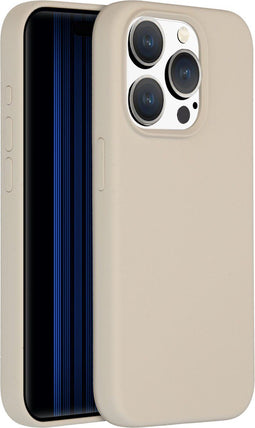Accezz Liquid Silicone Backcover - iPhone 15 Pro - Schokabsorberend - Beige