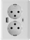 2USB 2U-449221 Inbouwdoos Met USB-C, Met USB-laaduitgang Wit (glanzend)