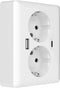 2USB 2U-449221 Inbouwdoos Met USB-C, Met USB-laaduitgang Wit (glanzend)