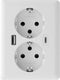 2USB 2U-449221 Inbouwdoos Met USB-C, Met USB-laaduitgang Wit (glanzend)