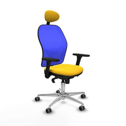 Jorquera Piqueras y Crespo 3D086G1 - Bureaustoel met hoofdsteun - Verstelbare hoogte - Geel